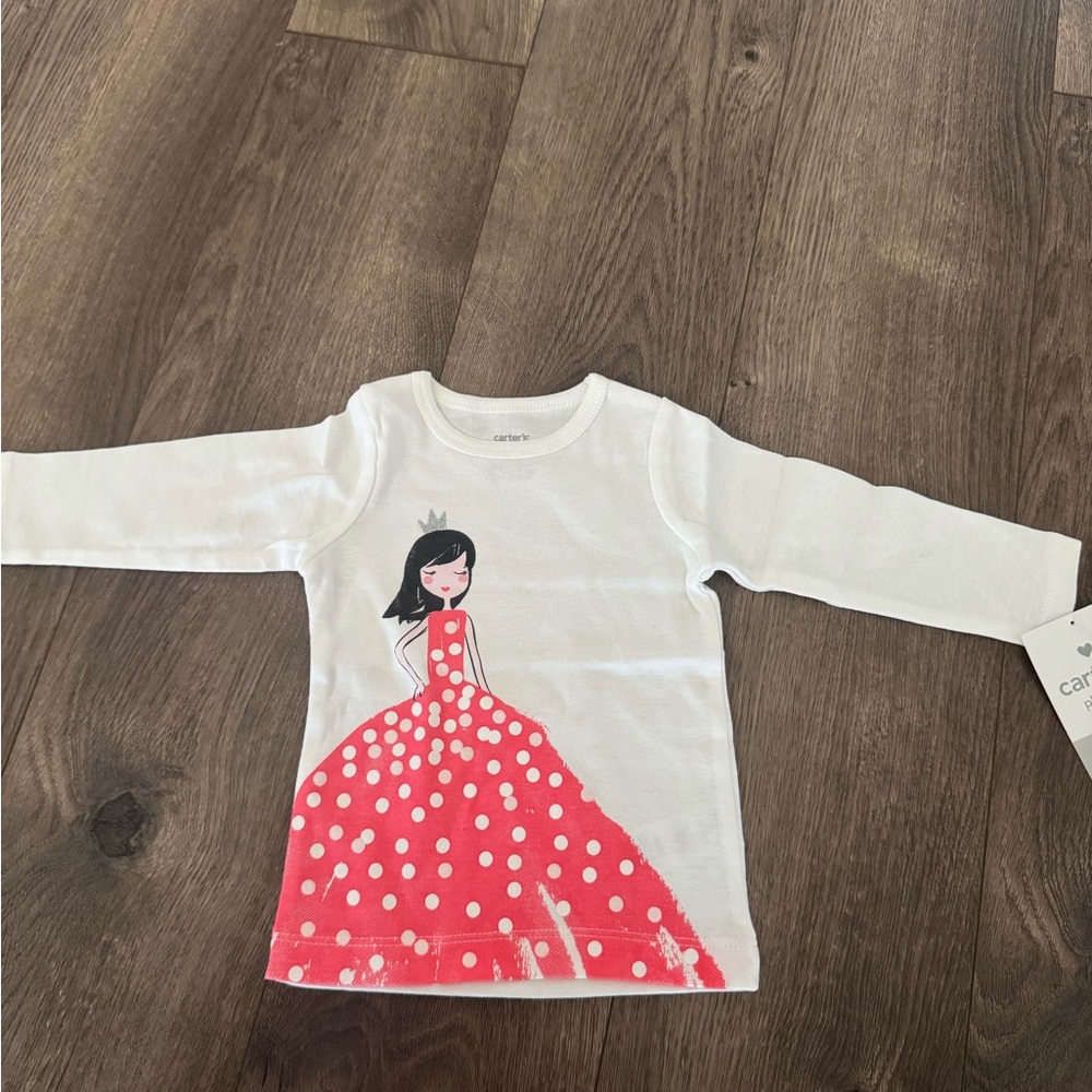 Carter's Long Sleeve Tee with Red Princess Design